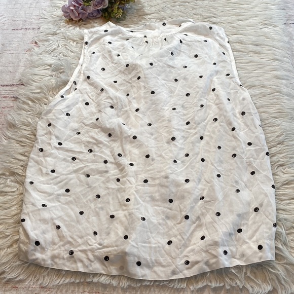 Bella Dahl White Sleeveless Neck Tie Tank with Dots sz M - Picture 9 of 9